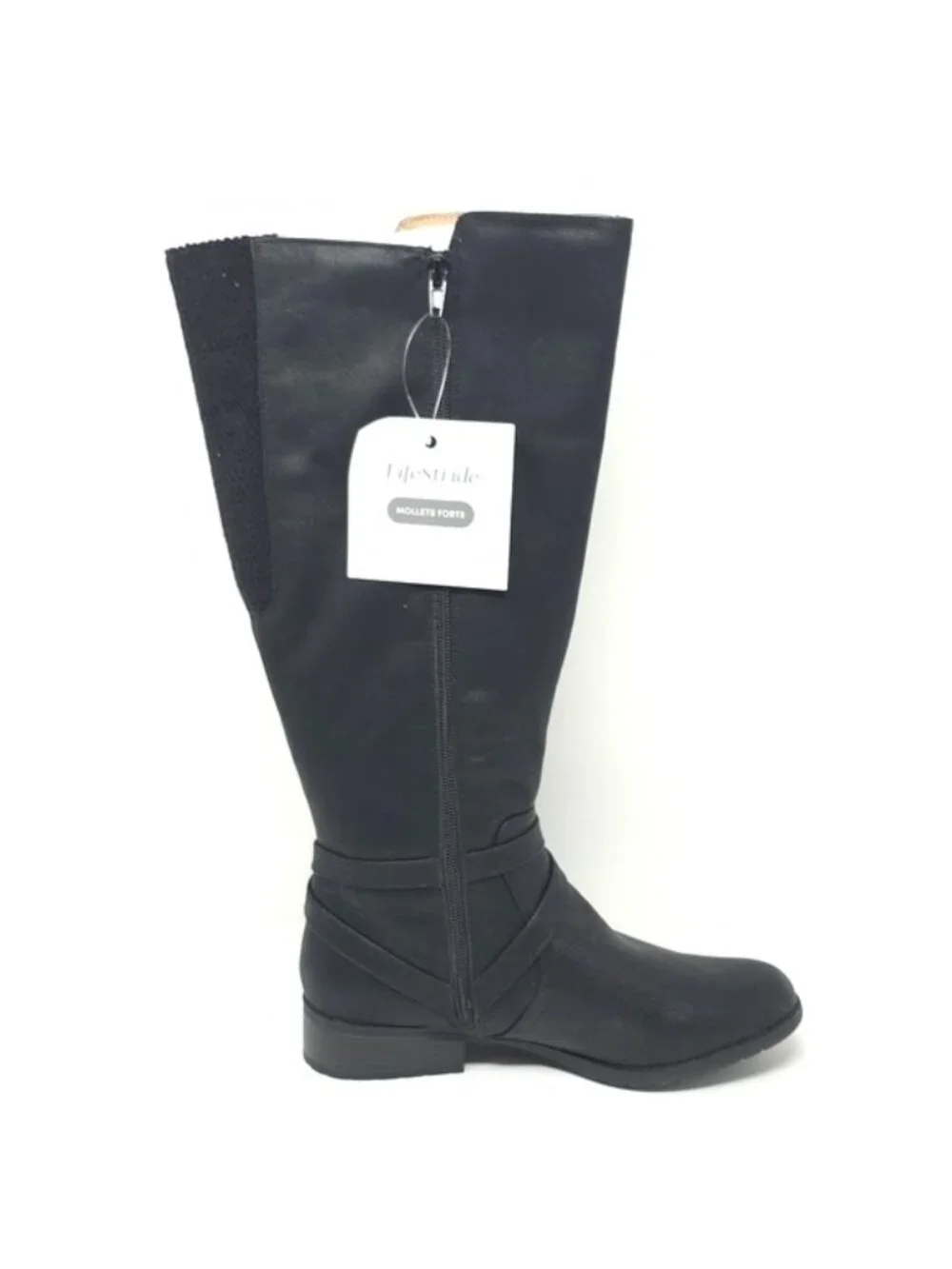 LifeStride Xtrovert Black Wide Calf Riding Boots  Water-Resistant